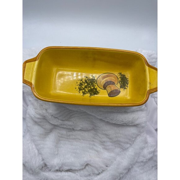 Vintage Mushroom Design Baking Dish Loaf Bread Pan - Picture 3 of 14
